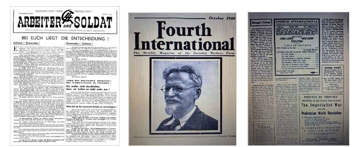 Fascimiles of Trotskyist newspapers during World War II